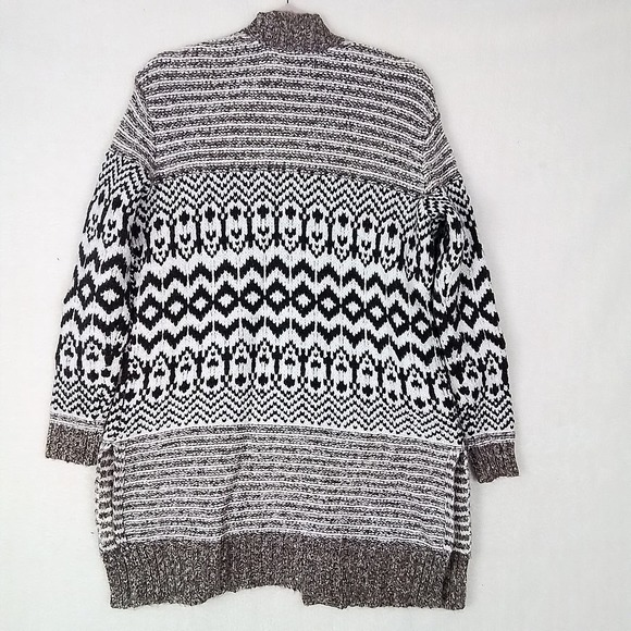 American Eagle Chunky Knit Open Cardigan Size‎ Small Brown, White, Southwest - Picture 2 of 11